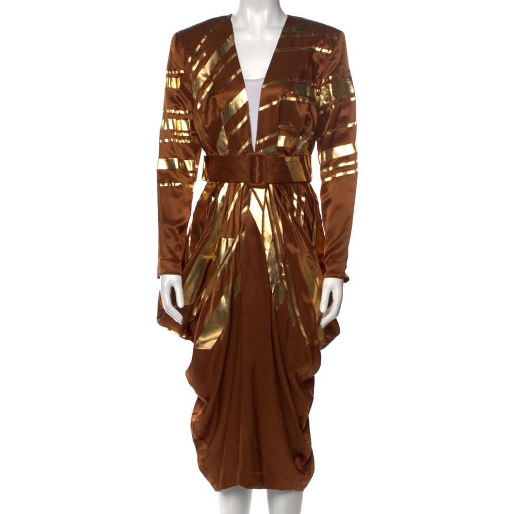 Materiel draped brown dress nwt xs